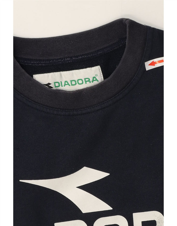 Diadora Herren-Sweatshirt mit Grafik, lockerer Passform, mittleres Marineblau