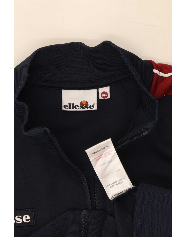 Ellesse Jungen-Trainingsanzug-Top-Jacke, 9–10 Jahre, Marineblau, Farbblock
