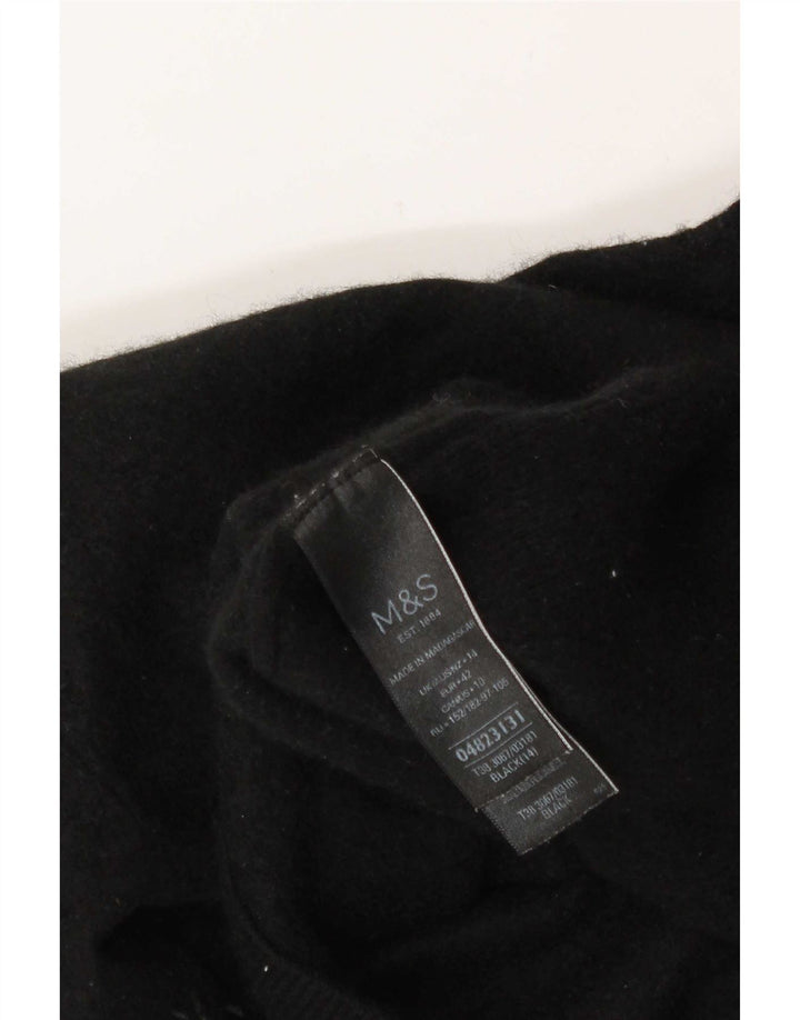 Marks & Spencer Damen-Pullover mit Rollkragen, Größe 44, Schwarz, Kaschmir