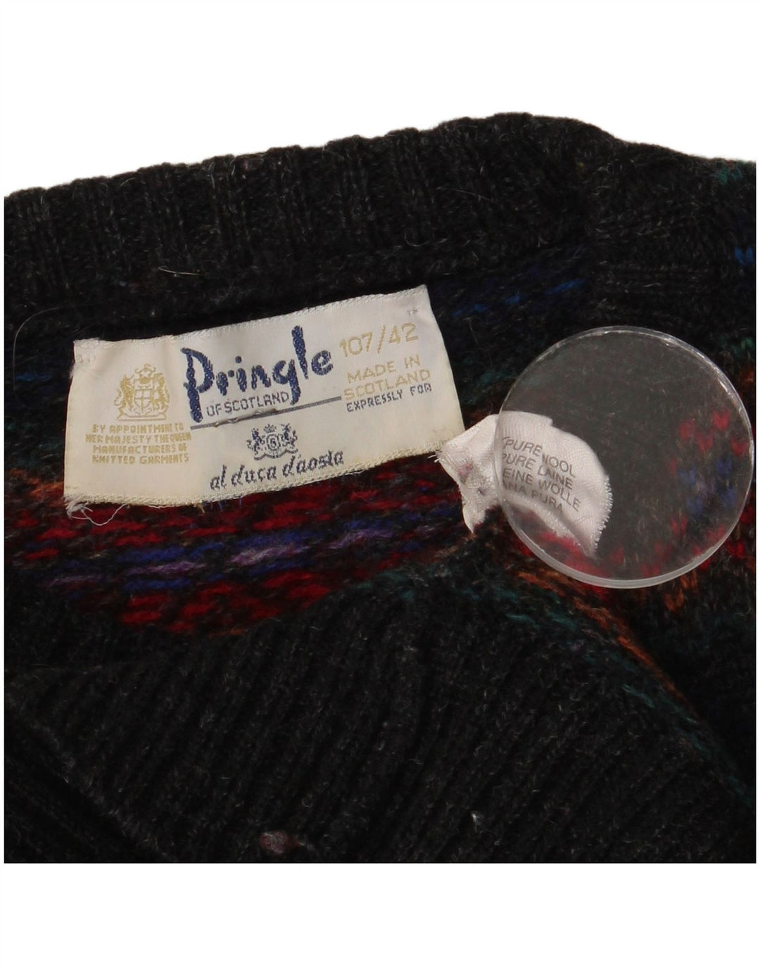 Pringle Herren-Pullover mit Rundhalsausschnitt, Größe 42, groß, mehrfarbig, Fair Isle