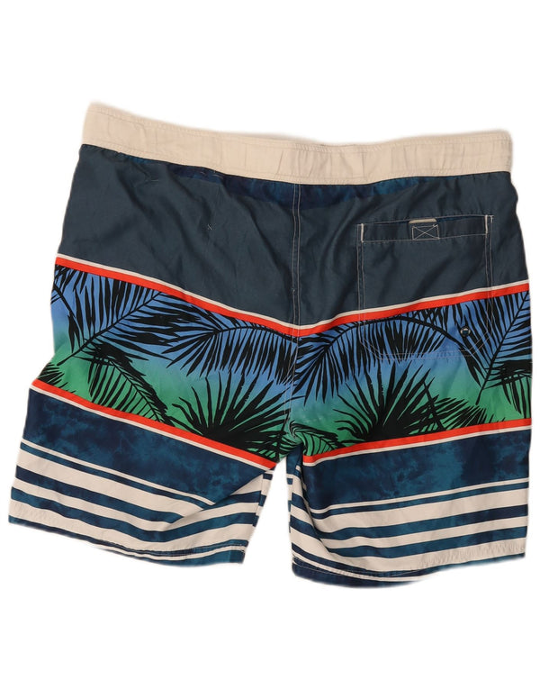 Maui and Sons Herren-Badeshorts mit Grafik, normal, 2XL, blau gestreift, Strand
