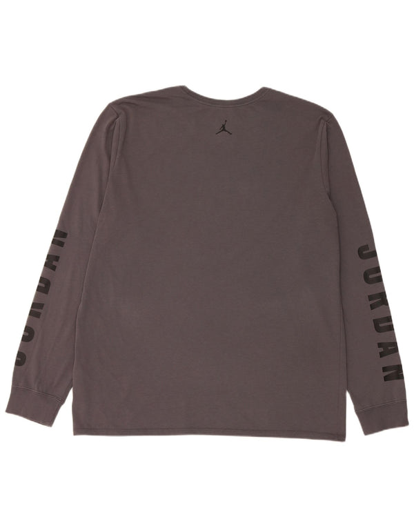 Jordan Herren Dri Fit Graphic Top Langarm XL Grau Baumwolle