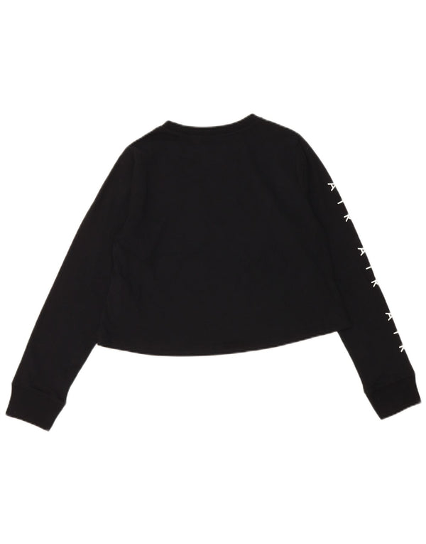 NIKE Mädchen Crop Graphic Top Langarm 10–11 Jahre Mittelschwarze Baumwolle
