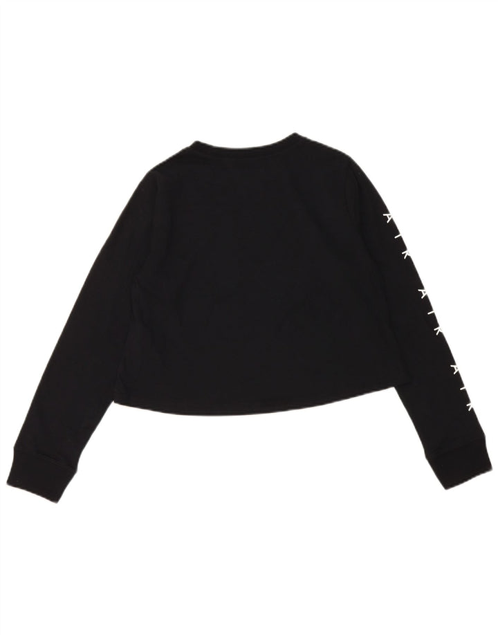 NIKE Mädchen Crop Graphic Top Langarm 10–11 Jahre Mittelschwarze Baumwolle