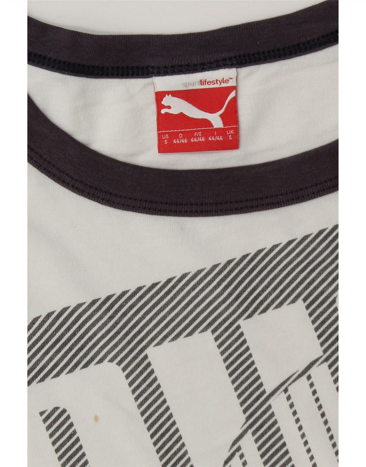 Puma Herren-T-Shirt mit Grafik, Größe S, Weiß, Farbblock