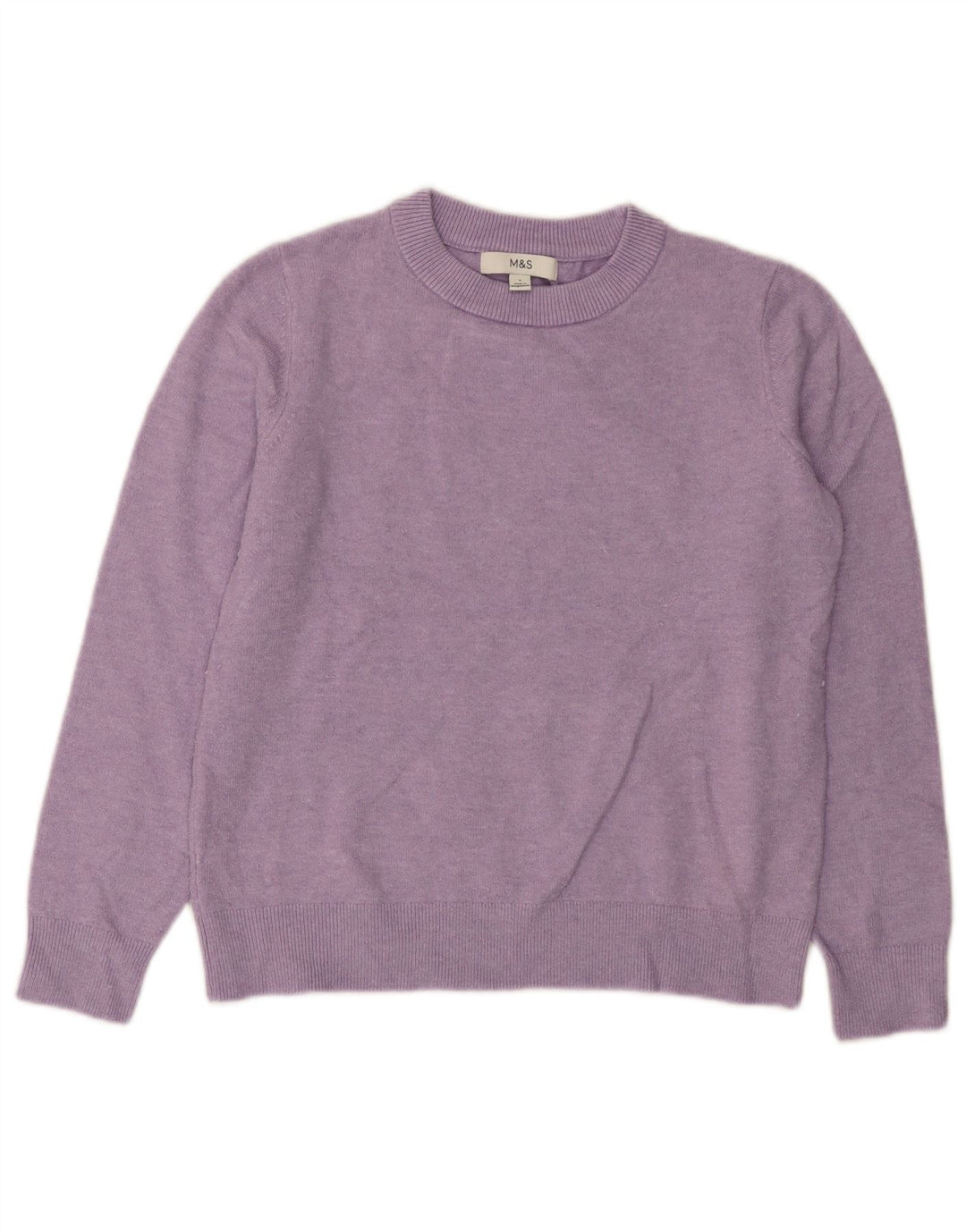 Marks & Spencer Damen-Pullover mit Rundhalsausschnitt, Gr. 10, Violett