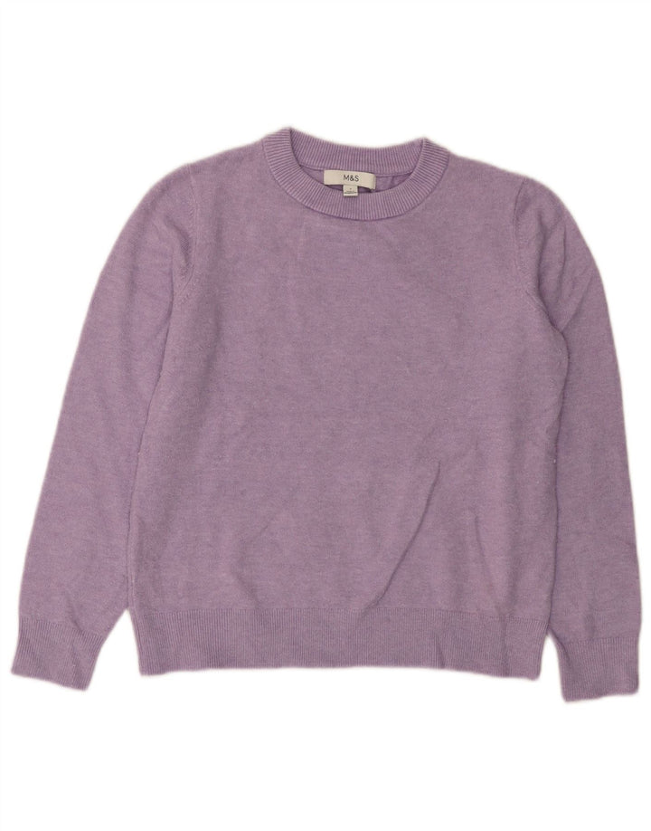 Marks & Spencer Damen-Pullover mit Rundhalsausschnitt, Gr. 10, Violett