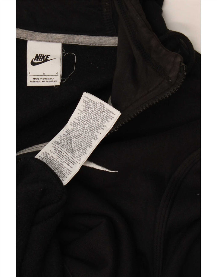Nike Herren-Kapuzenpullover mit Reißverschluss, groß, aus schwarzer Baumwolle
