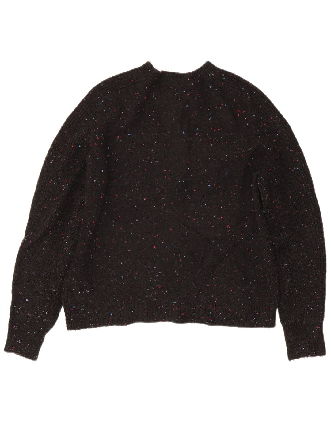 Marks & Spencer Damen-Cardigan-Pullover UK 14 Mittelschwarz geflecktes Acryl