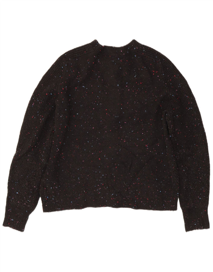 Marks & Spencer Damen-Cardigan-Pullover UK 14 Mittelschwarz geflecktes Acryl