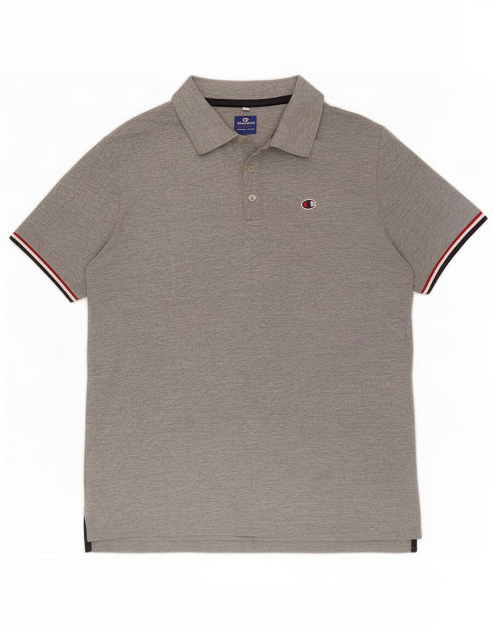 Champion Herren-Poloshirt aus mittelgrauer Baumwolle