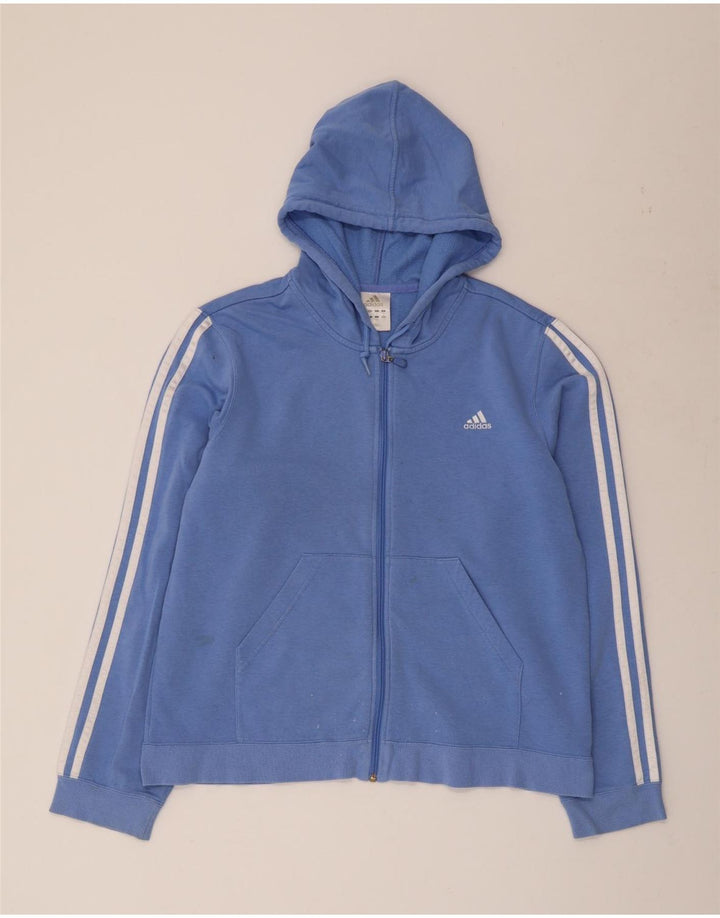 ADIDAS Damen Kapuzenpullover UK 18 XL Blaue Baumwolle