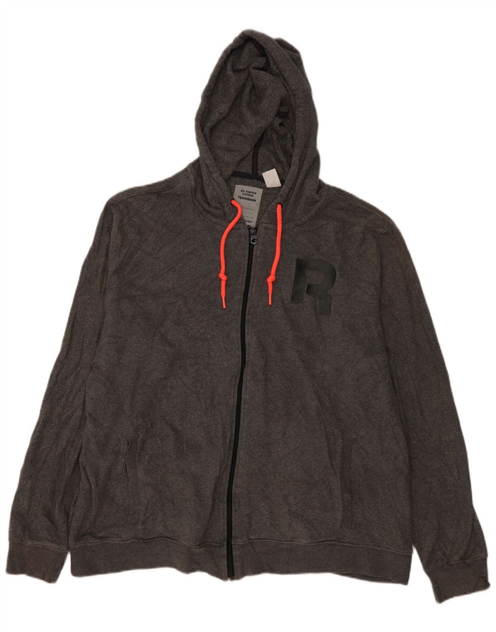 Reebok Herren Graphic Zip Hoodie Pullover 2XL Grau