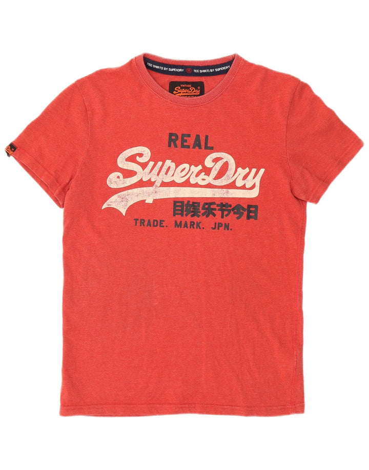 SUPERDRY Mens Graphic T-Shirt Top Medium Red Cotton
