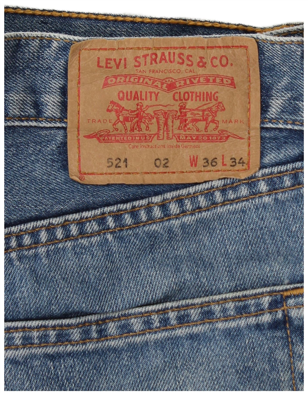 LEVI'S Herren 521 High Waist Tapered Jeans W36 L30 Blaue Baumwolle