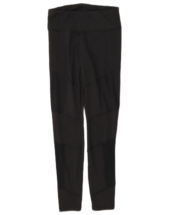 Reebok Damen Leggings UK 8/10 Small Schwarz Polyester