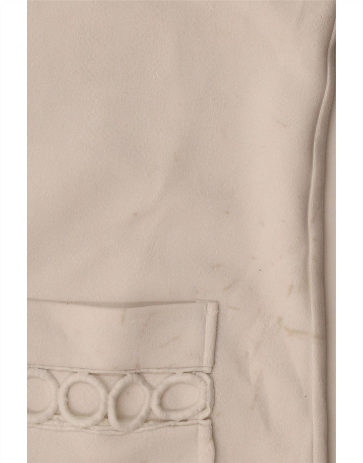 Geometrisches T-Shirt-Kleid für Damen von Zara, UK 12, Mittelweiß, Polyester