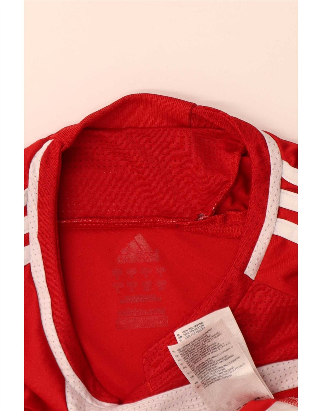 Adidas Herren T-Shirt Top Large Rot Colourblock Polyester