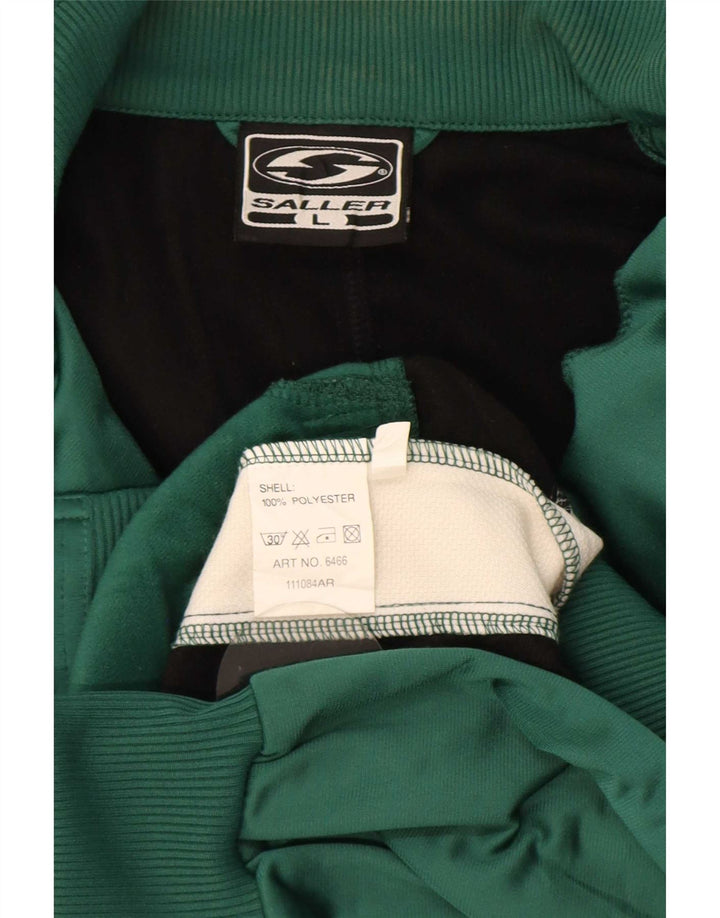 Saller Herren-Trainingsanzugoberteil mit Grafik, groß, grünes Farbblock-Polyester