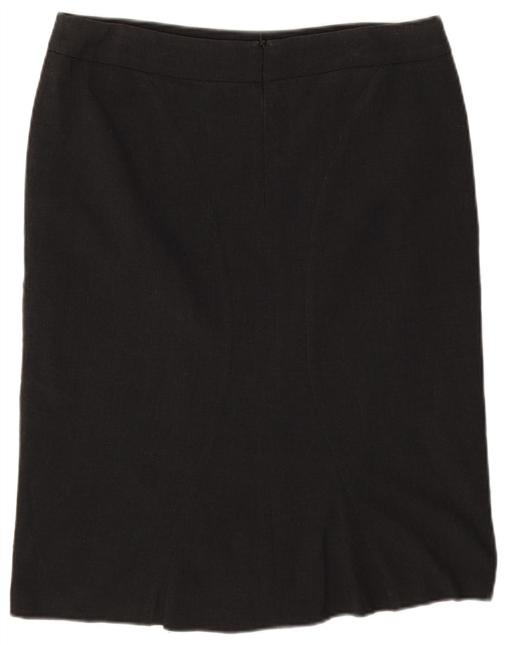 Gerader Damenrock von Marks & Spencer UK 12 Medium W32 Grau Polyester