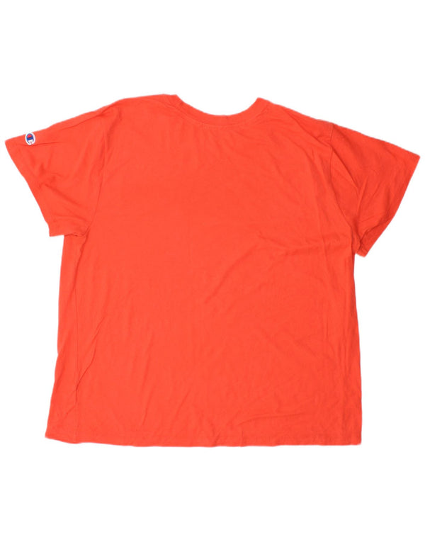 CHAMPION Damen Grafik-T-Shirt-Oberteil UK 20 2XL Orange Baumwolle