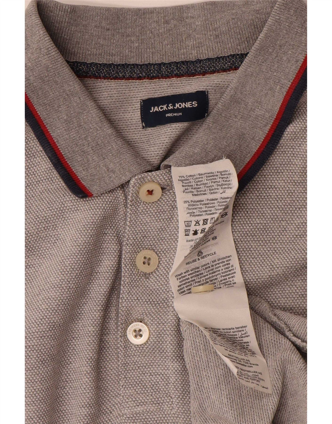 Jack & Jones Herren Poloshirt XL Grau Baumwolle