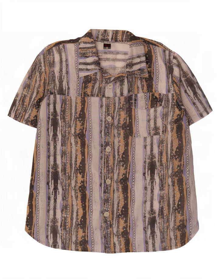Beyond Herren-Kurzarmhemd, groß, mehrfarbig, gestreift, Polyester