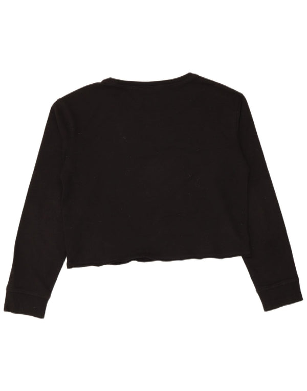 Vans Damen Graphic Crop Sweatshirt Pullover UK 14 Medium Schwarz