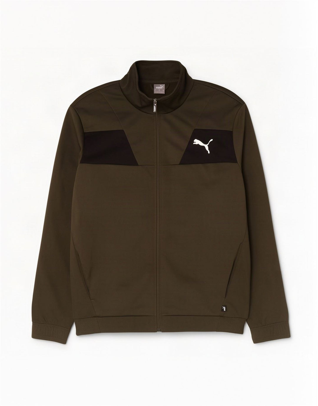 Puma Herren Trainingsanzug Top Jacke XL Khaki Colourblock Polyester