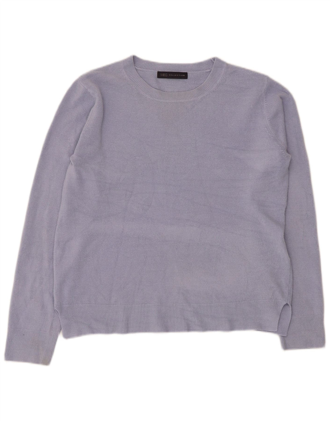 Marks & Spencer Damen-Pullover mit U-Boot-Ausschnitt, UK 12, Mittelblau, Acryl