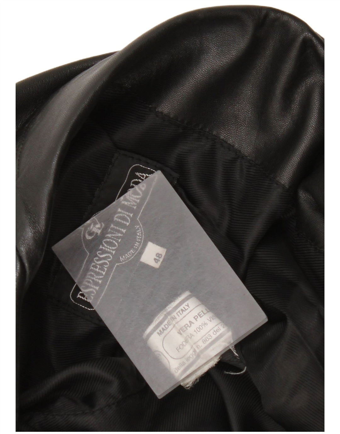 Vintage Damen 3 Knopf Leder Blazer Jacke IT 48 XL Schwarzes Leder