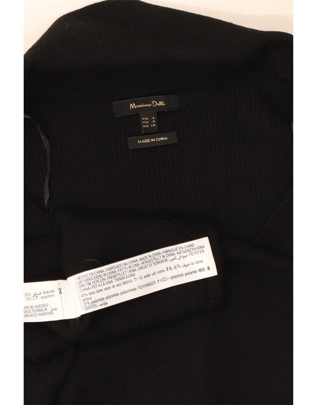 Massimo Dutti Damen-Cardigan-Pullover UK 10 Kleine schwarze Wolle