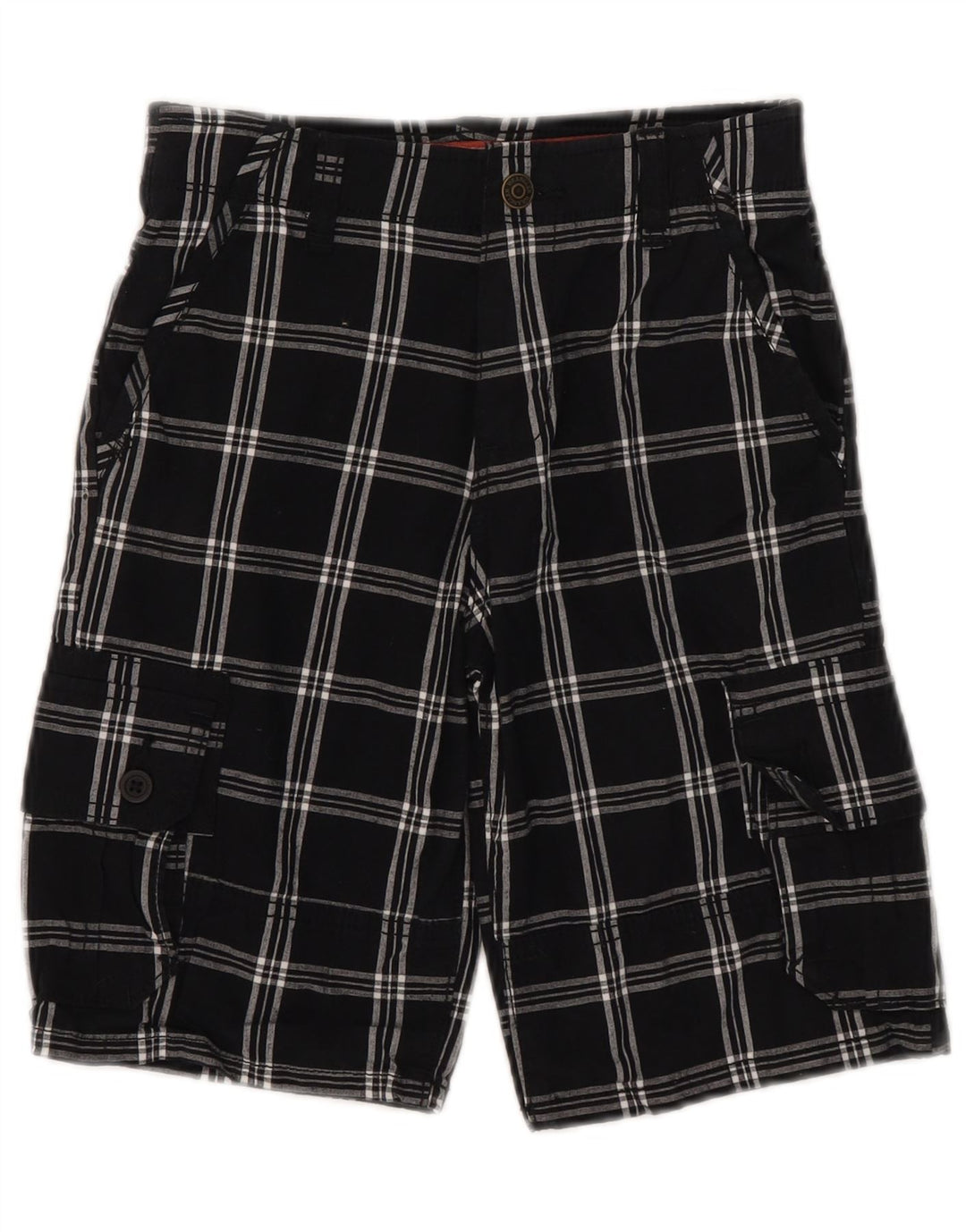 Wrangler Jungen-Cargoshorts, 9–10 Jahre, W25, schwarz karierte Baumwolle