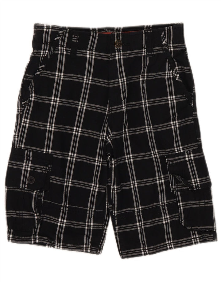 Wrangler Jungen-Cargoshorts, 9–10 Jahre, W25, schwarz karierte Baumwolle