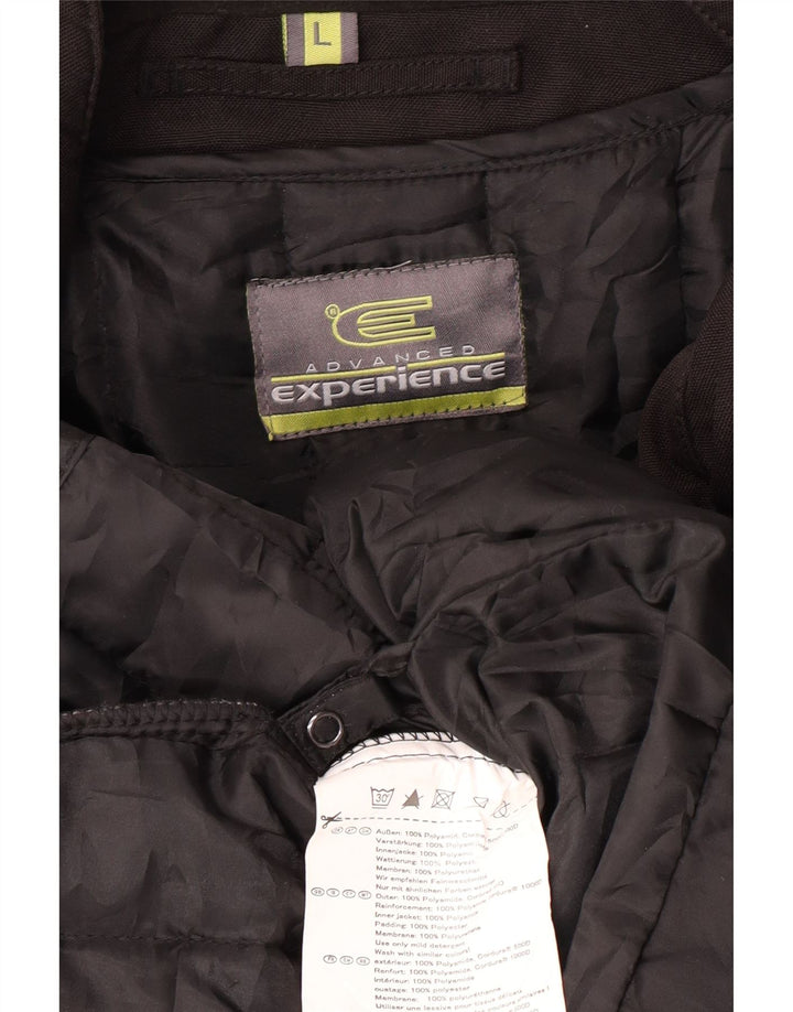 Vintage Herren gepolsterte Racer-Jacke UK 40 großes schwarzes Polyamid