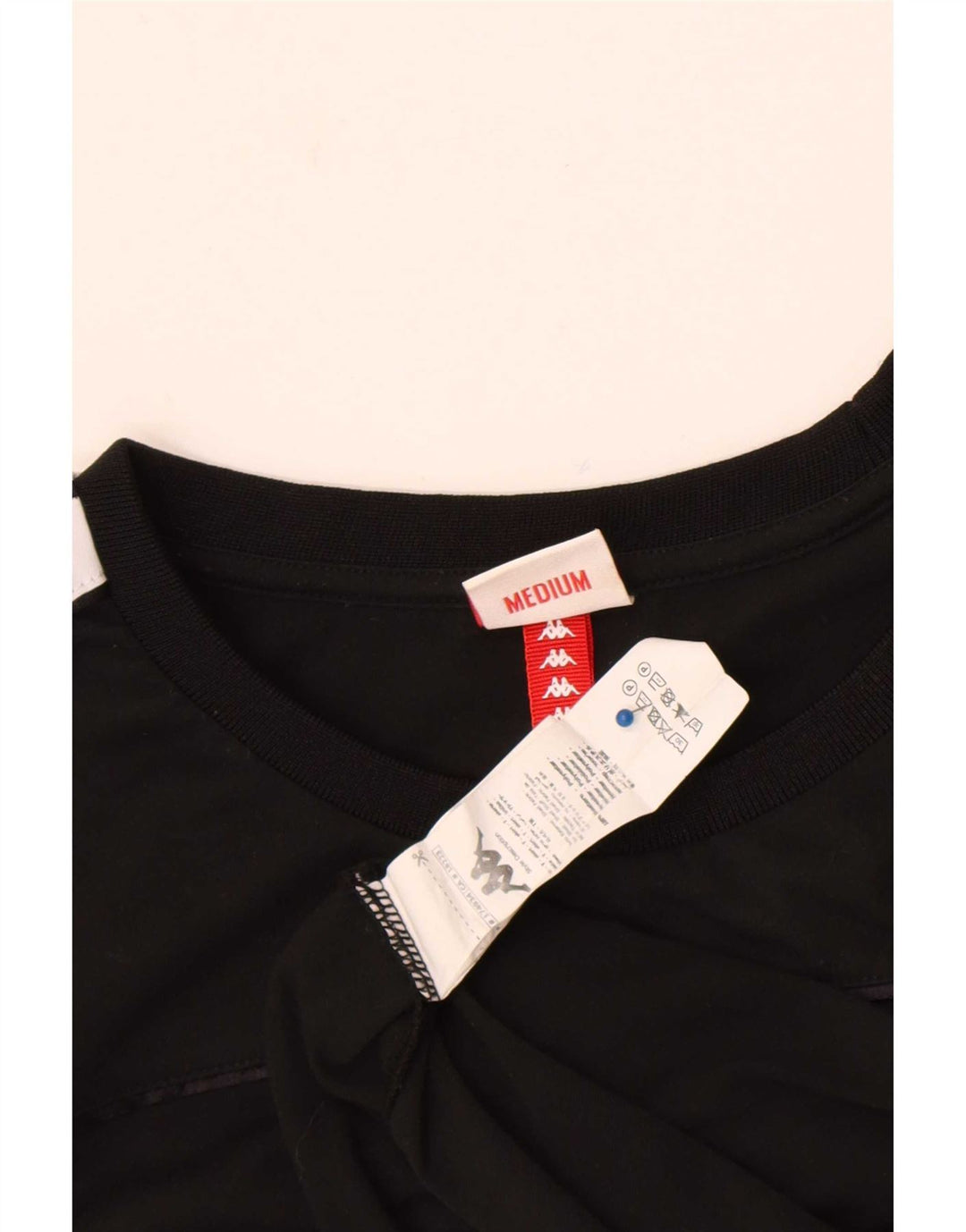 Kappa Herren-Grafik-T-Shirt-Oberteil aus mittelschwarzer Colourblock-Baumwolle