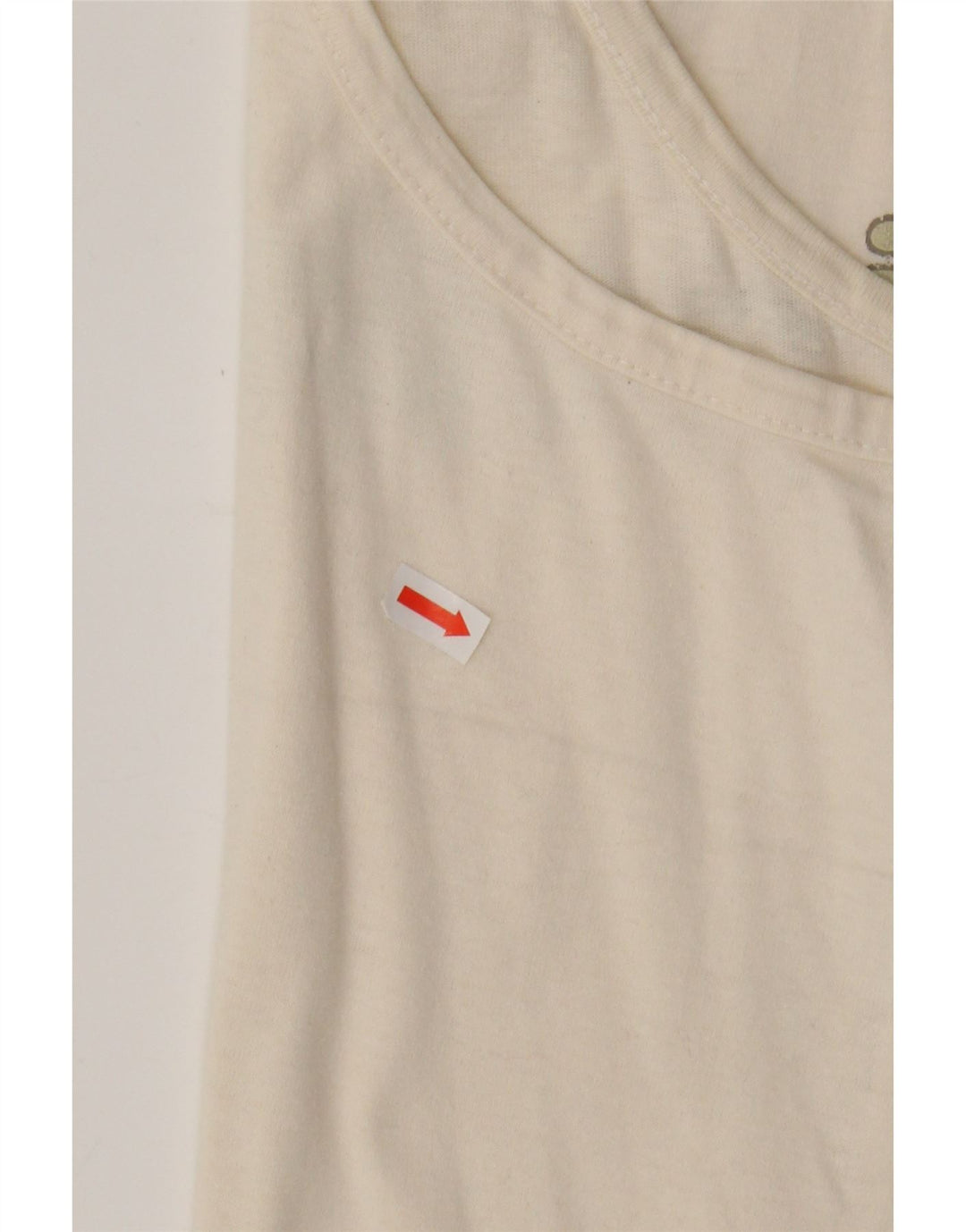 CHAMPION Womens Graphic Vest Top UK 14 Medium Off White