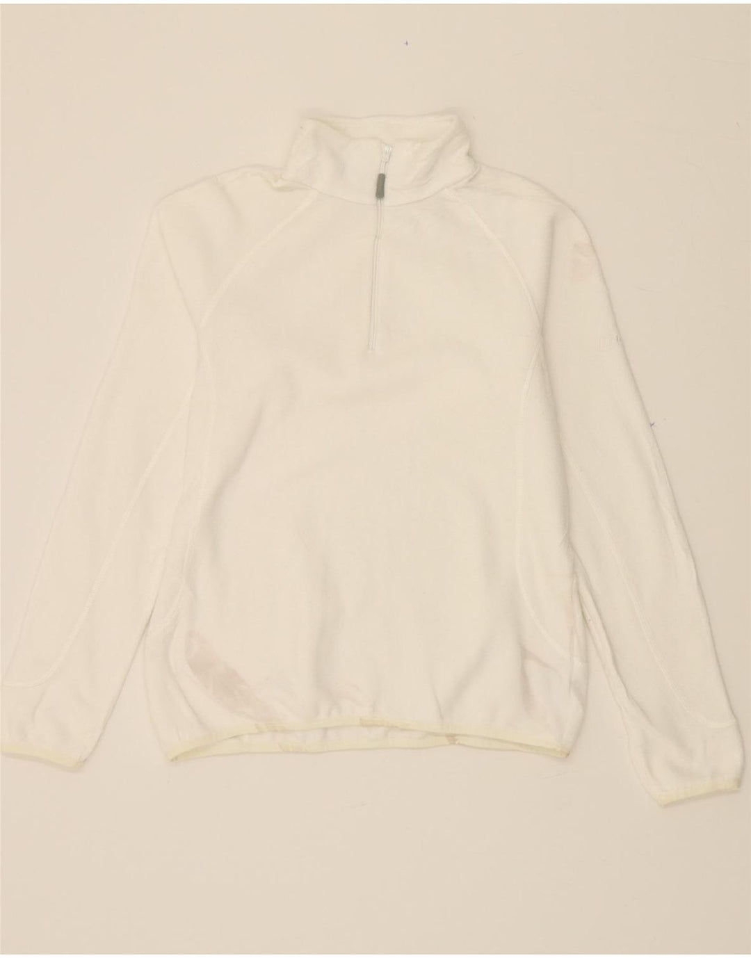 BERGHAUS Damen-Fleecepullover mit Reißverschluss am Hals, UK 14, Größe L, Weiß, Polyester
