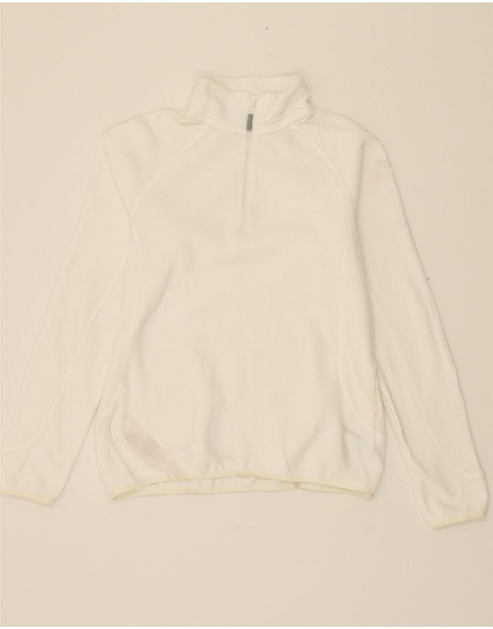 BERGHAUS Damen-Fleecepullover mit Reißverschluss am Hals, UK 14, Größe L, Weiß, Polyester