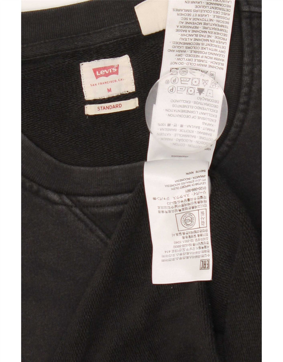 Levi's Herren-Sweatshirt mit Standard-Passform, mittelschwarze Baumwolle