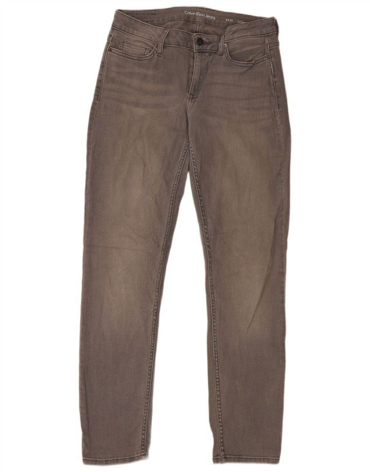 CALVIN KLEIN Damen Skinny Jeans US 8 Medium W30 L30 Graue Baumwolle