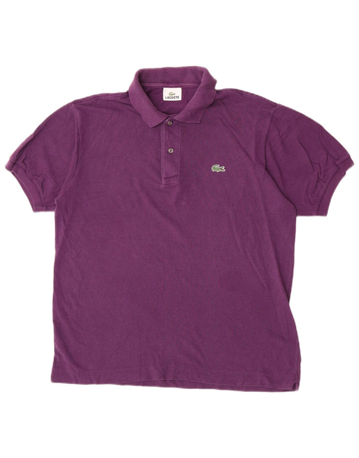 Lacoste Herren-Poloshirt, Größe 4, mittelviolette Baumwolle