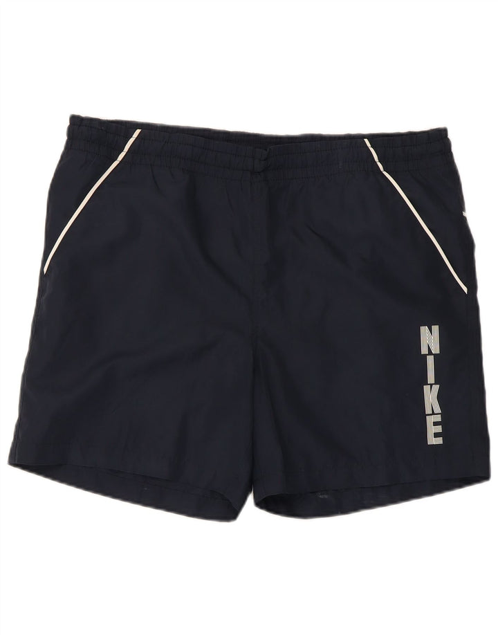 Nike Herren-Sportshorts mit Grafik, mittelgroß, marineblaues Polyester