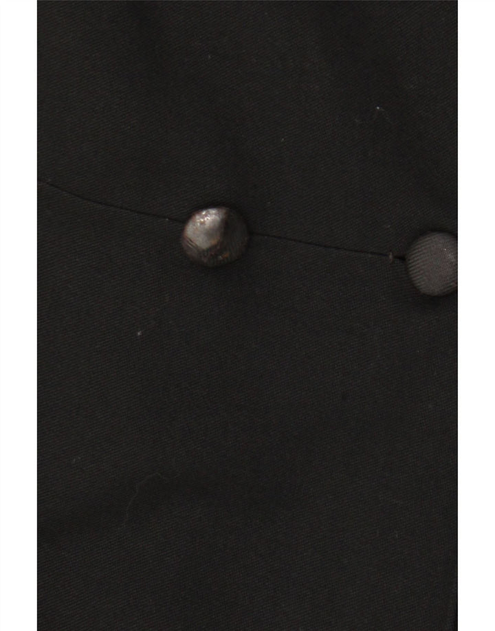 Vintage Damen Zweireihiger Mantel UK 12 Medium Schwarz
