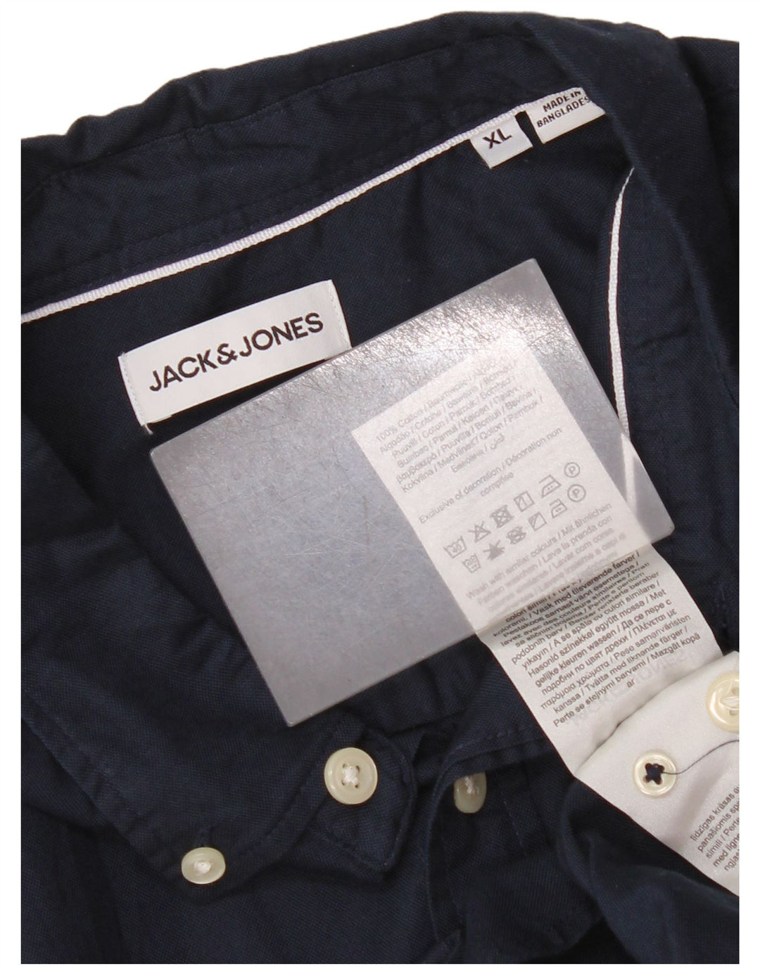 Jack & Jones Herrenhemd XL Marineblau Baumwolle