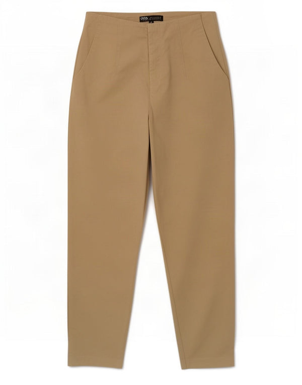 Zara Damen-Hose mit hoher Taille, mittelgroß, W28, L24, beige Baumwolle