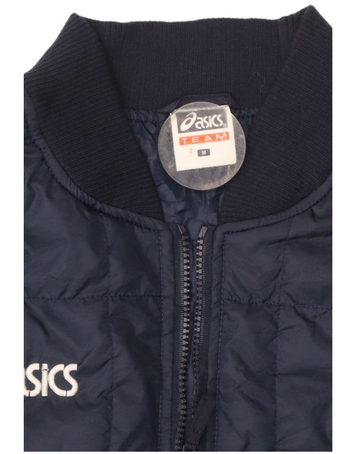 ASICS Mens Padded Jacket UK 38 Medium Navy Blue Polyamide