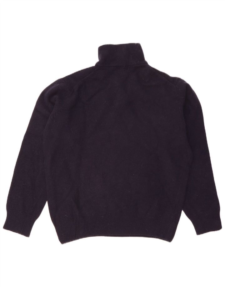 Kappa Herren-Pullover mit Reißverschluss am Hals, groß, marineblaue Lammwolle