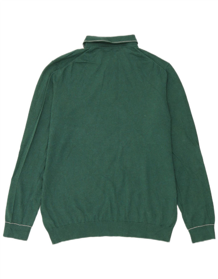 Marks & Spencer Herren-Pullover mit Rollkragen, groß, aus grüner Baumwolle