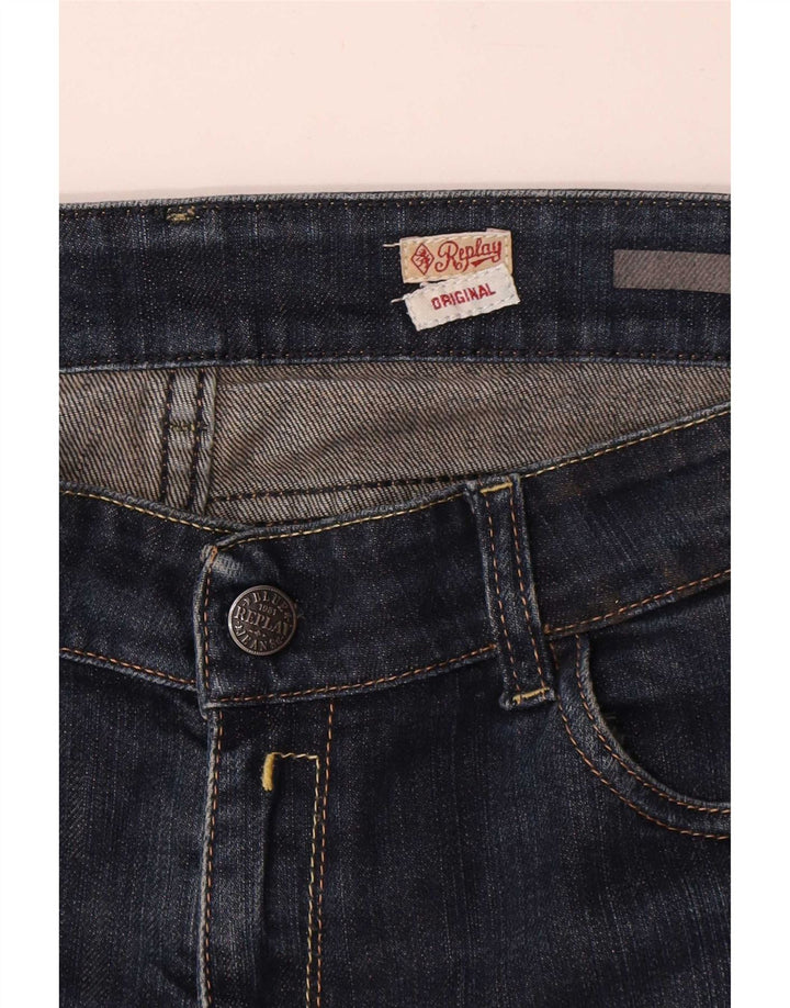 Replay Damen Straight Jeans W35 L30 Blau